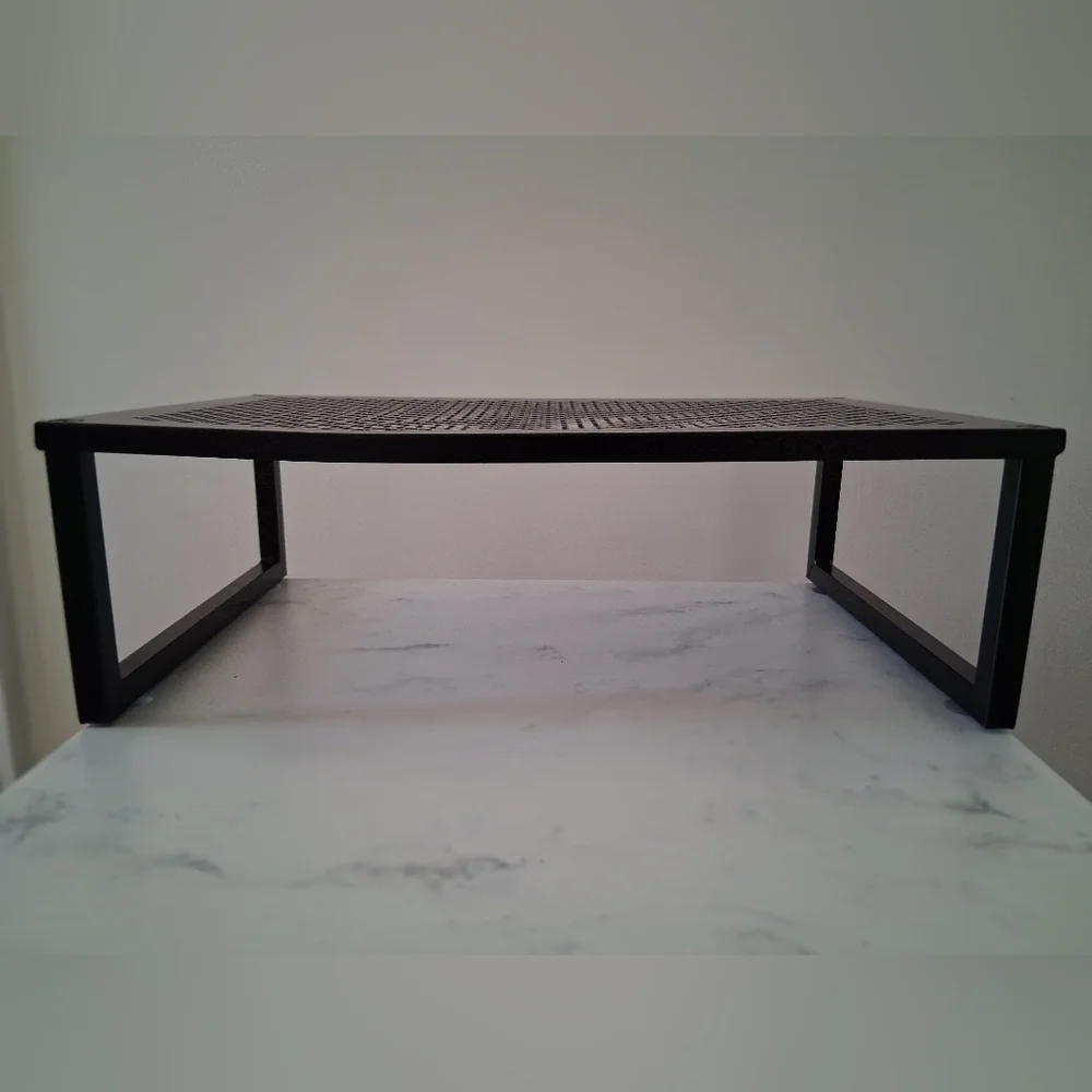 Black Metal Monitor Stand Riser with Anti-Slip Suction Cup - Picture 3 of 8